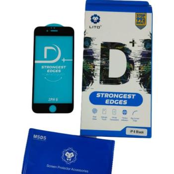 iPhone 6 / 6S (4.7&quot;) előlapi üvegfólia, fekete keret, 9H, 0.33mm, 3D Full Glue, Lito D+ kép