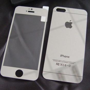 iPhone 6 6S Plus (5,5&quot;) ezüst színű elő + hátlapi üvegfólia logós kép