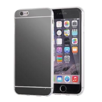 iPhone 6 6S Plus (5,5&quot;) fekete tükrös szilikon hátlap tok kép