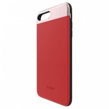iPhone 6 Plus / 6S Plus (5,5&quot;) hátlap tok, bőr tok, piros, prémium, Dotfes G03 kép