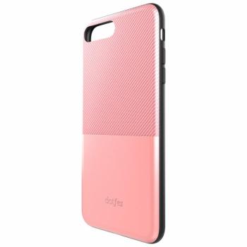 iPhone 6S Plus (5,5&quot;) hátlap tok, műanyag tok, bankkártya tartós, carbon prémium, rose gold, Dotfes G02 kép