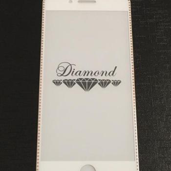 iPhone 7 / 8 / SE 2020 / SE 2022 (4,7&quot;) előlapi üvegfólia, 3D, fehér-arany, Diamond kép