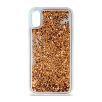 iPhone 7 / 8 / SE2 / SE3 (4,7&quot;) folyékony csillámos szilikon tok, hátlap tok, arany, Liquid Sparkle kép