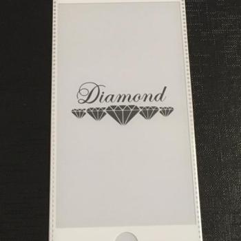 iPhone 7 Plus / 8 Plus (5,5&quot;) előlapi üvegfólia, 3D, fehér-ezüst, Diamond kép