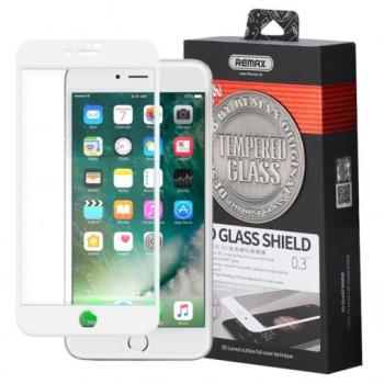iPhone 7 Plus / 8 Plus (5,5&quot;) előlapi üvegfólia, 3D, fehér, Remax GL-04 kép