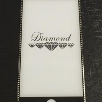 iPhone 7 Plus / 8 Plus (5,5&quot;) előlapi üvegfólia, 3D, fekete-ezüst, Diamond kép
