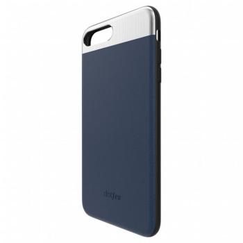 iPhone 7 Plus / 8 Plus (5,5&quot;) hátlap tok, bőr tok, kék, prémium, Dotfes G03 kép