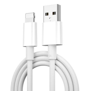 iPhone 8pin adatkábel, 1.2m, 5V/2.4A, fehér, WIWU Wi-C006 kép