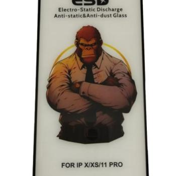 iPhone X / XS / 11 Pro (5.8&quot;) előlapi üvegfólia, edzett, fekete keret, 9H, full cover, ESD (csomagolás és kiegészítők nélkül) kép