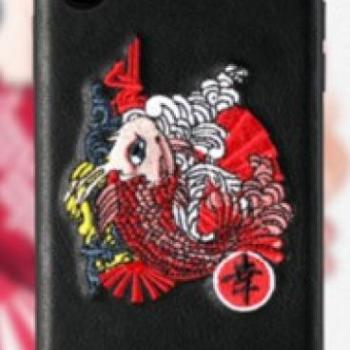 iPhone X / XS (5,8&quot;) hátlap tok, KoiFish mintás, fekete, Remax RM-1636 kép