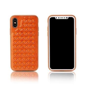 iPhone X / XS (5,8&quot;) hátlap tok, műbör, fonott mintás, barna, Remax RM-1637 kép