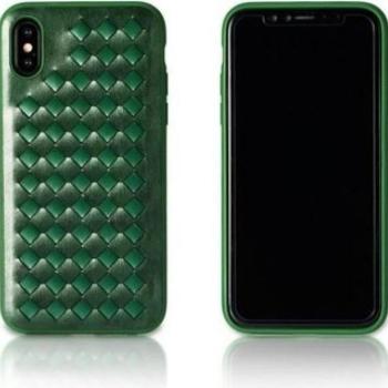 iPhone X / XS (5,8&quot;) hátlap tok, műbör, fonott mintás, zöld, Remax RM-1637 kép