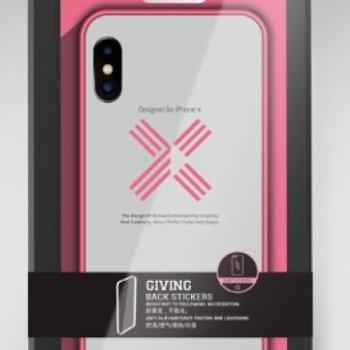 iPhone X / XS (5,8&quot;) hátlap tok, szilikon tok, rózsaszín keretes / átlátszó, Joway BHK30 kép