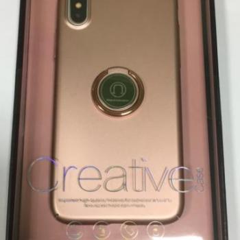 iPhone X / XS (5,8&quot;) hátlaptok, TPU tok, gyűrűs, mágneses, rose gold, Joway BHK35 kép