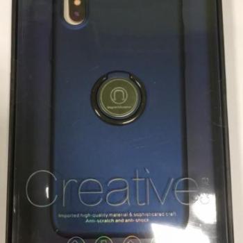 iPhone X / XS (5,8&quot;) hátlaptok, TPU tok, gyűrűs, mágneses, sötétkék, Joway BHK35 kép