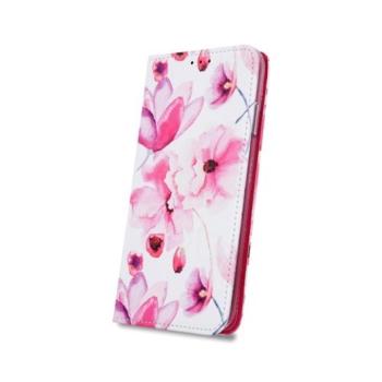 iPhone XS Max (6,5&quot;) &quot;Pink Flowers&quot; szilikon keretes könyvtok kép