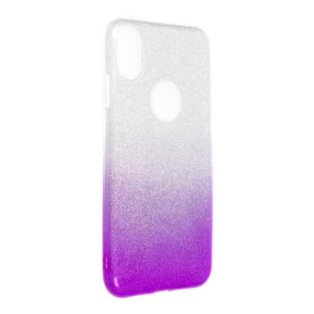 iPhone XS Max (6,5&quot;) szilikon tok, csillámos, hátlap tok, lila-ezüst, Shining kép