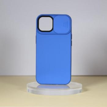 iPhone14 Plus TPU+PC csúsz. kameravédős tok,S.kék kép