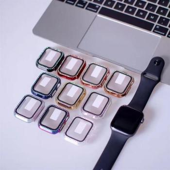 iWatch 4/5/6/SE 44mm Lito S+ Köves Üveg Előlap - Piros kép