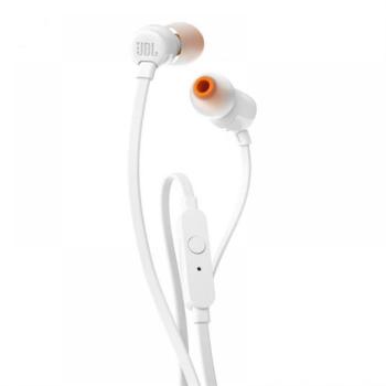 JBL T110 headset, egy gombos távírányítóval, Fehér kép