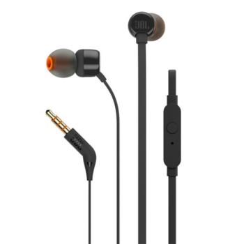 JBL T160 fülhallgató SZTEREO (3.5mm jack, mikrofon, felvevő gomb, lapos kábel) FEKETE kép