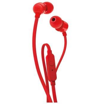 JBL T160 Vezetékes Jack 3,5mm headset / fülhallgató mikrofonnal, piros kép