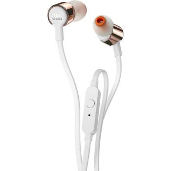 JBL T210 fülhallgató SZTEREO (3.5mm jack, felvevő gomb, lapos kábel) ROZÉARANY kép