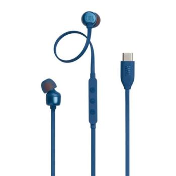 JBL T310C fülhallgató SZTEREO (Type-C, hangerőszabályzó, felvevő gomb, lapos kábel) SÖTÉTKÉK kép