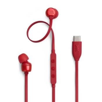 JBL TUNE 310C fülhallgató SZTEREO (Type-C, hangerőszabályzó, felvevő gomb, lapos kábel) PIROS kép