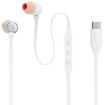 JBL Tune 310C Vezetékes fülhallgató mikrofonnal, USB-C, fehér kép