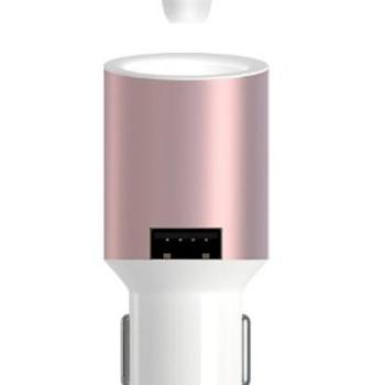 Joway H28 rózsaszín 2.4A szivartöltőfej + bluetooth headset kép