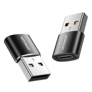 JOYROOM adapter 2db (Type-C - USB, töltés, adatátvitel) FEKETE CAT S60, Apple iPhone 7 4.7, Apple iPhone 7 Plus 5.5, Evolveo Strongphone Q5, Blackberry DTEK50 , HTC Desire 825, Vodafone Smart turbo kép