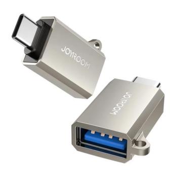 JOYROOM adapter (USB aljzat - Type-C, adatátvitel és töltés, OTG) EZÜST kép