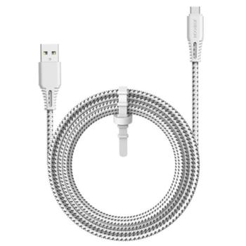 JOYROOM adatkábel és töltő (USB - Type-C, gyorstöltés támogatás, cipőfűző minta, 200cm) FEHÉR Asus Zenfone 3 5.5 (ZE552KL), Honor 8, Sony Xperia X Compact (F5321), LG V20 (H990), Huawei No kép