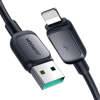 JOYROOM adatkábel (Type-C - lightning 8pin, 2.4A, 200cm) FEKETE Apple iPhone SE (2016), Apple IPAD Pro 9.7, Apple iPhone 14, Apple iPod touch 5, Apple IPAD Pro 12.9 (2015), Apple iPhone 6S 4.7, Apple kép