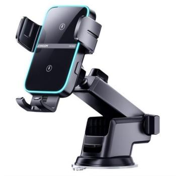 JOYROOM autós tartó (műszerfalra, tapadókorongos, automata, 15W, wireless, gyorstöltő, 4-7&quot; méret) FEKETE kép