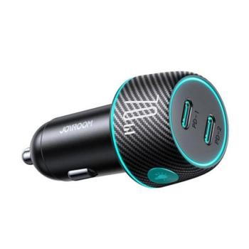 JOYROOM autós töltő 2 Type-C aljzat (5V / 3A, 70W, PD gyorstöltés támogatás, karbon minta, LED jelzés) FEKETE CAT S60, Apple iPhone 7 4.7, Apple iPhone 7 Plus 5.5, Evolveo Strongphone Q5, Blac kép