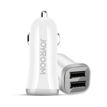Joyroom C-M216 3.1A 2xUSB Autós Töltőfej + Micro USB 1M Adatkábel - Fehér kép