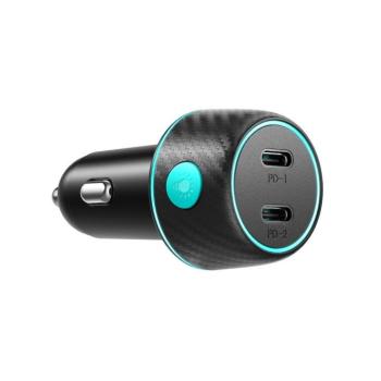 Joyroom CCN02 2xPD 70W RGB Led Autós Töltőfej- Fekete kép