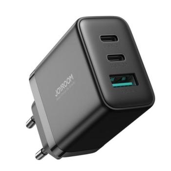 JOYROOM hálózati töltő USB+2 Type-C aljzat (5V/3A, 32W, PD gyorstöltő) FEKETE kép