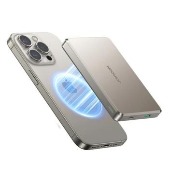 JOYROOM JR-PBM08 PRO vésztöltő Type-C aljzat (10000mAh, 25W, PD gyorstöltő, LED jelzés) TITÁNIUM kép
