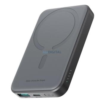 Joyroom JR-W020 mini vezeték nélküli powerbank 5000mAh 20W USB-A USB-C - fekete kép