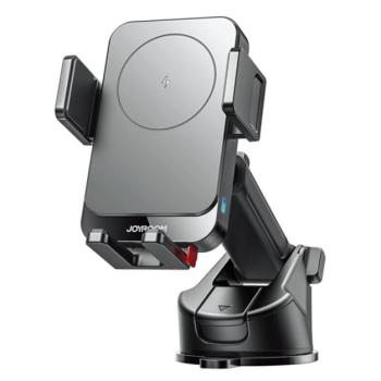 JOYROOM JR-ZS241S autós tartó (15W, tapadókorongos, műszerfalra, automata, wireless, 360°, 68-95mm széles) FEKETE kép