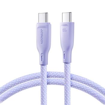 Joyroom Multi-Color Series SA34-CC3 USB-C / USB-C kábel 60W gyors átvitel 1m - Lila kép