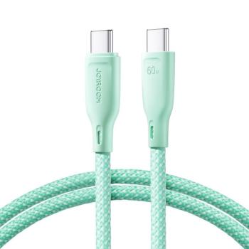 Joyroom Multi-Color Series SA34-CC3 USB-C / USB-C kábel 60W gyors átvitel 1m - zöld kép