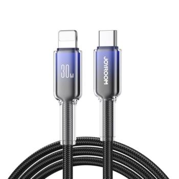 Joyroom S-A42 Crystal-Clear Series Type-C - Lightning kábel 30W 120cm - fekete kép