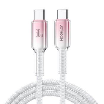 Joyroom S-A42 Crystal-Clear Series Type-C - Type-C kábel 60W 120cm - fehér kép