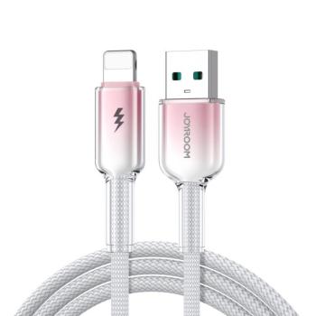 Joyroom S-A42 Crystal-Clear Series USB-A - Lightning kábel 3A 120cm - fehér kép