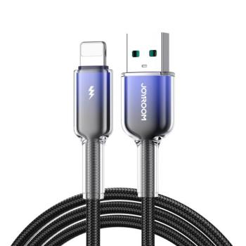 Joyroom S-A42 Crystal-Clear Series USB-A - Lightning kábel 3A 120cm - fekete kép