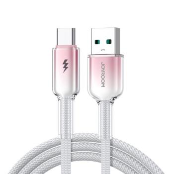 Joyroom S-A42 Crystal-Clear Series USB-A - Type-C kábel 3A 120cm - fehér kép